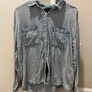 Casual Light Blue Denim Shirt